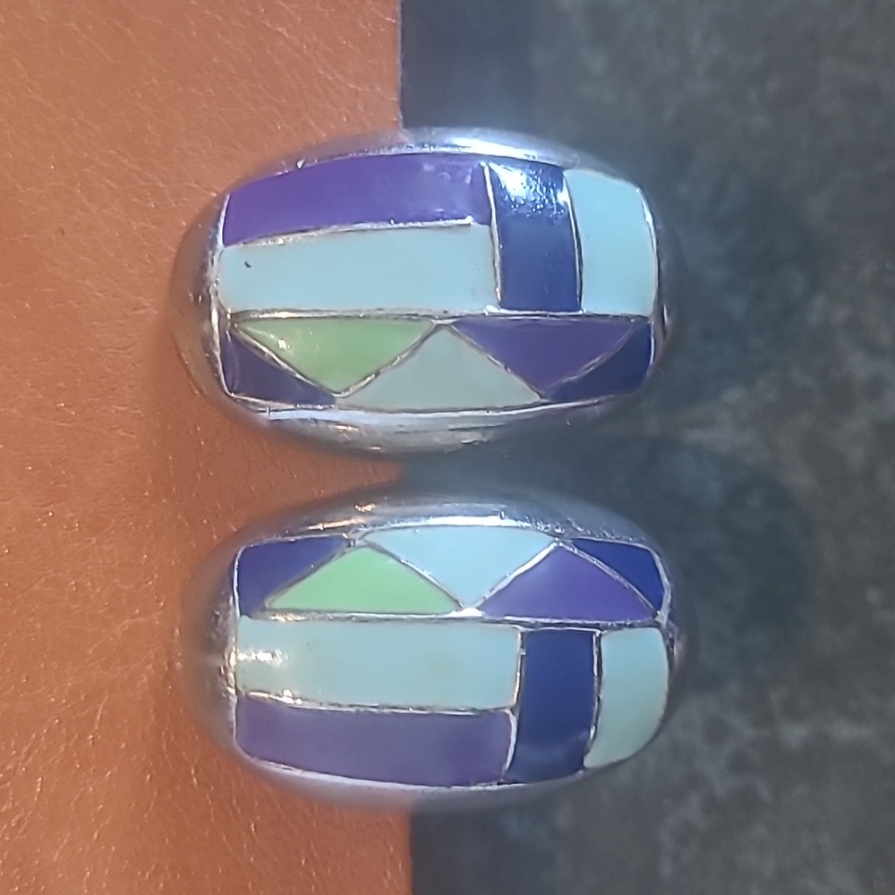 VINTAGE NAVAJO SOUTHWESTERN STYLE CLIP ON EARRINGS